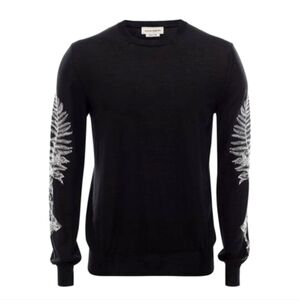 Alexander McQueen Embroidered Fern Sweater, M